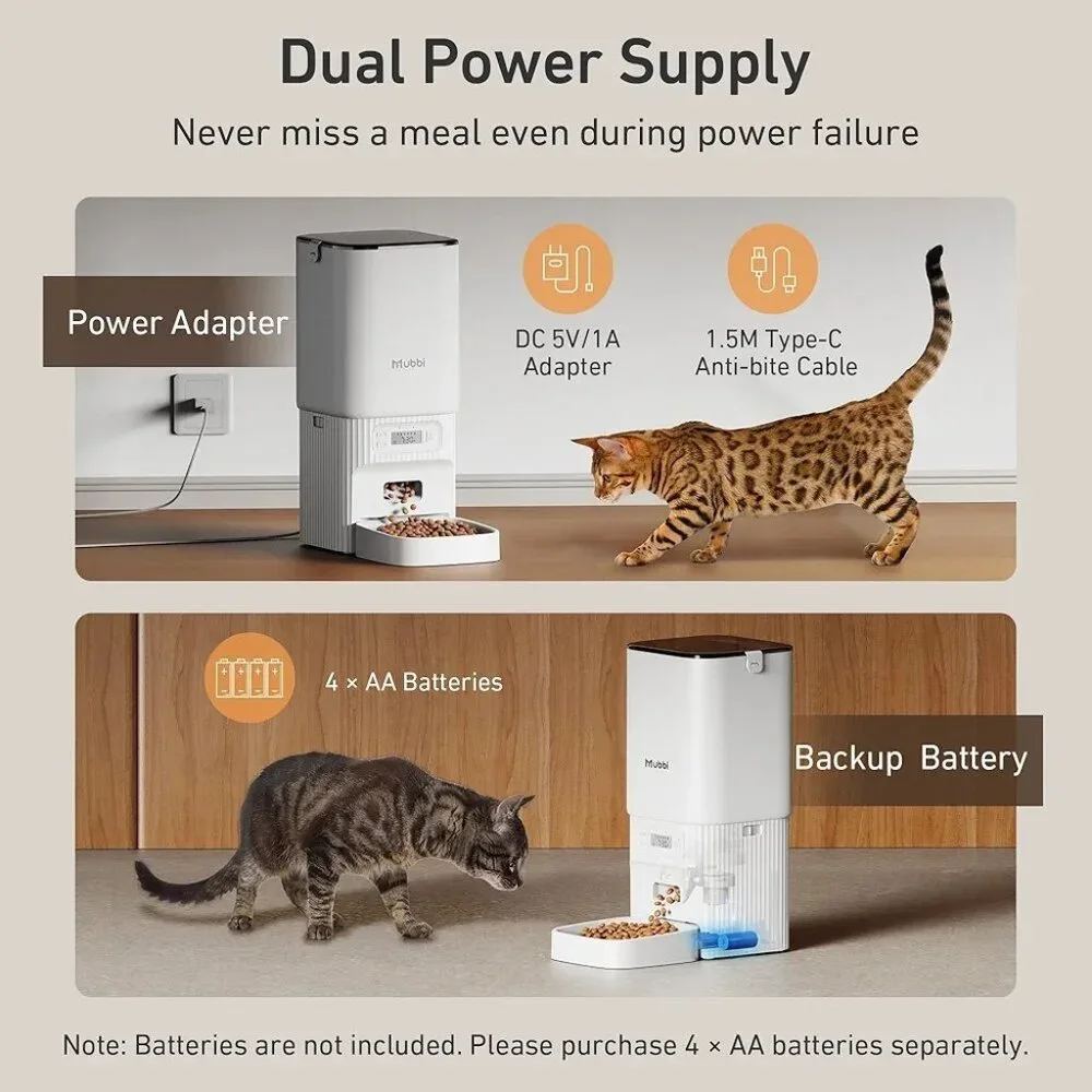 Automatic Cat Feeder 7L, Timed Cat Feeder with Desiccant Bag for Dry Food, Dog D